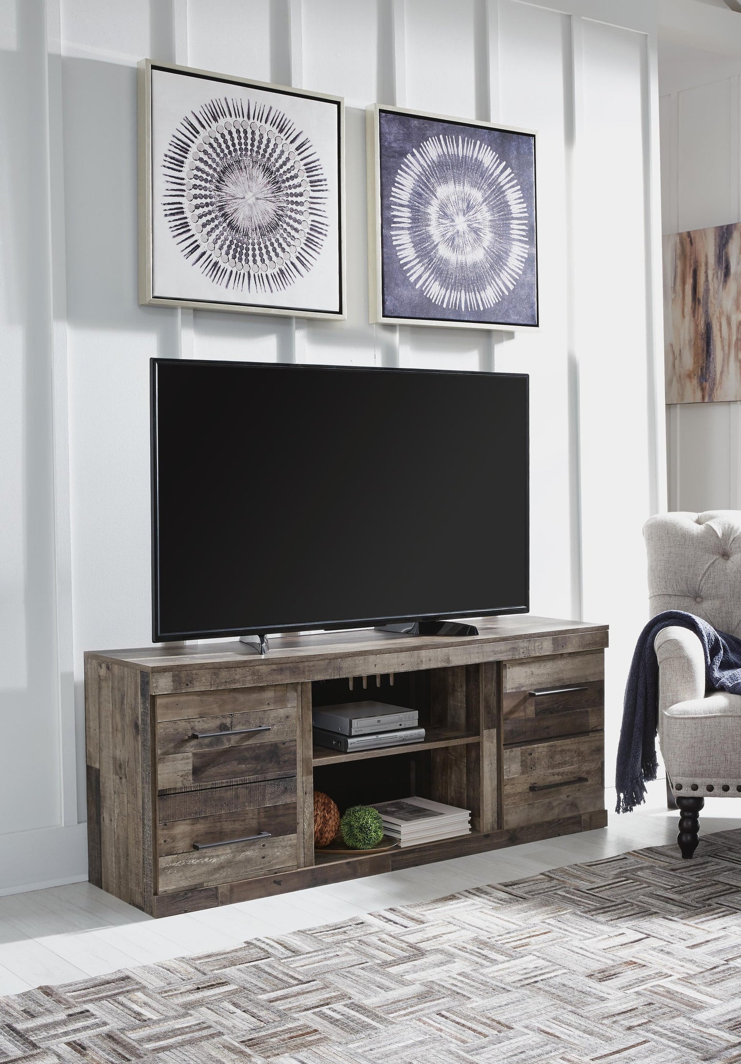 Mueble para TV LG Derekson con opción de chimenea