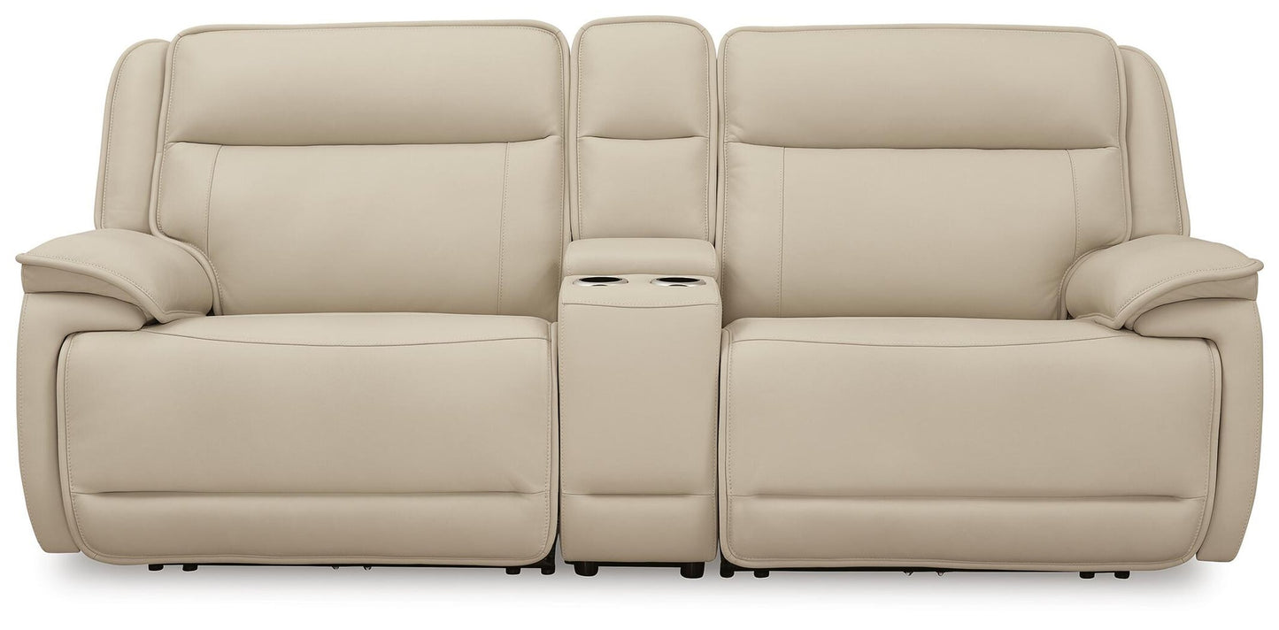 Sofá seccional reclinable eléctrico de 3 piezas con consola Double Deal