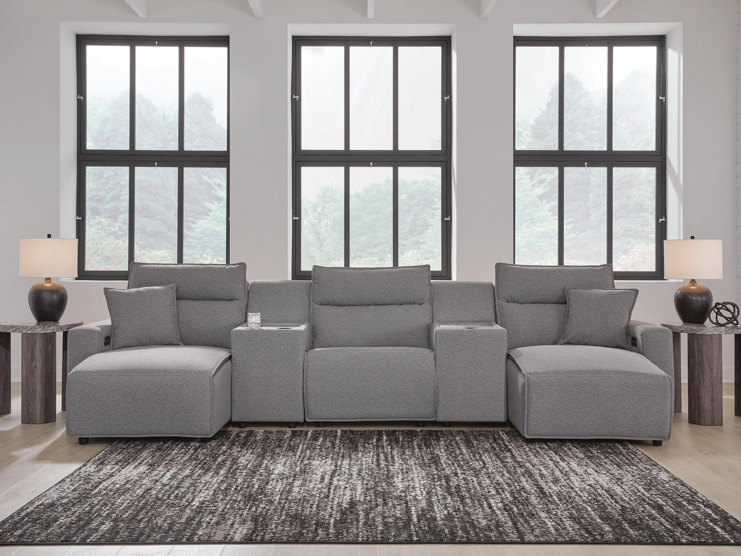 Seccional reclinable eléctrico ModMax II de 5 piezas con chaise longue