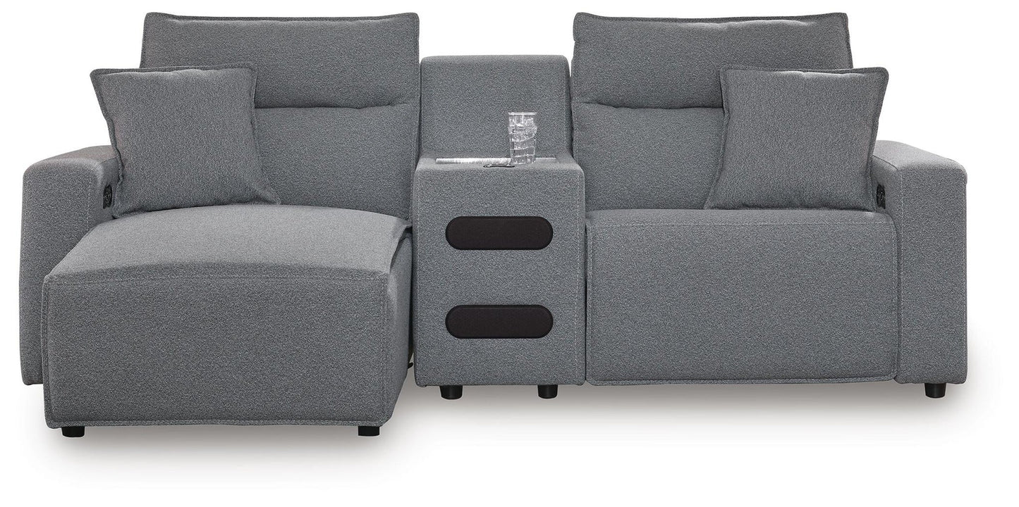 Seccional reclinable eléctrico de 3 piezas ModMax II con chaise longue