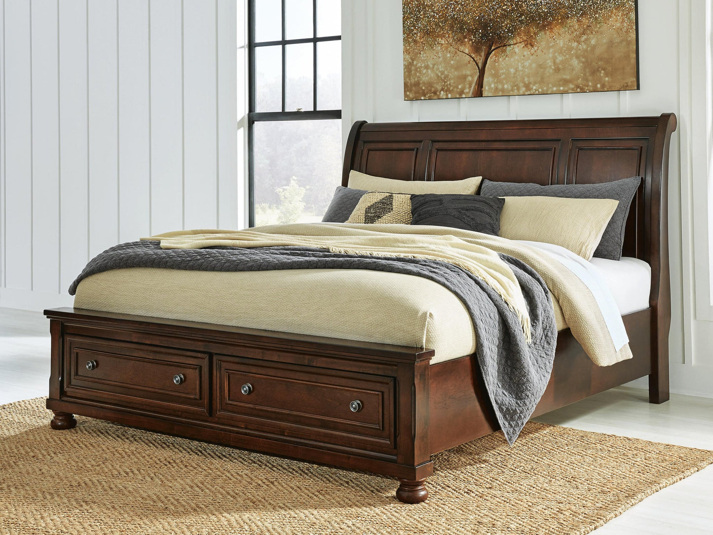 Cama con almacenamiento tipo trineo Porter King
