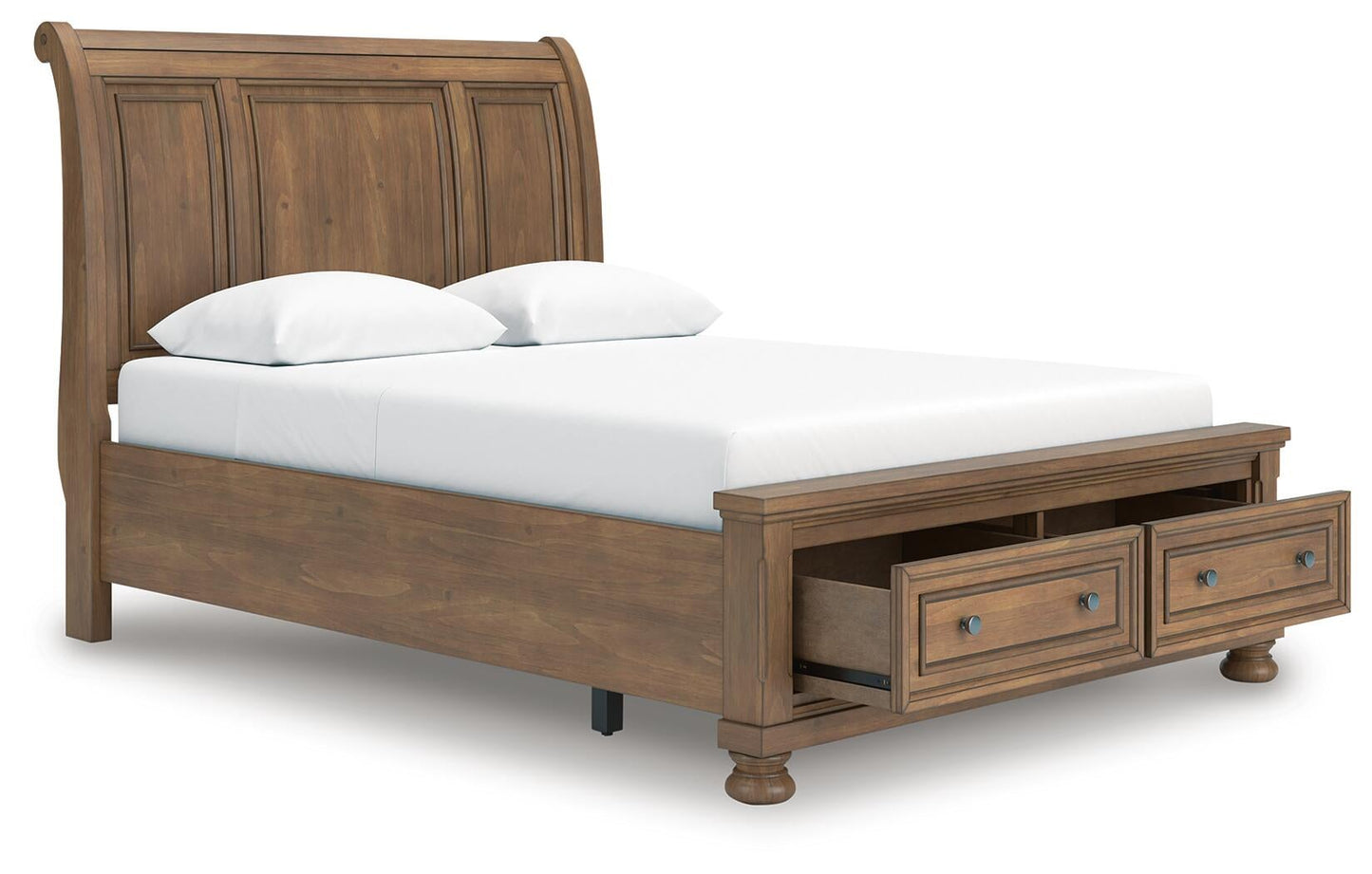 Cama tipo trineo Feddinger Queen con espacio de almacenamiento