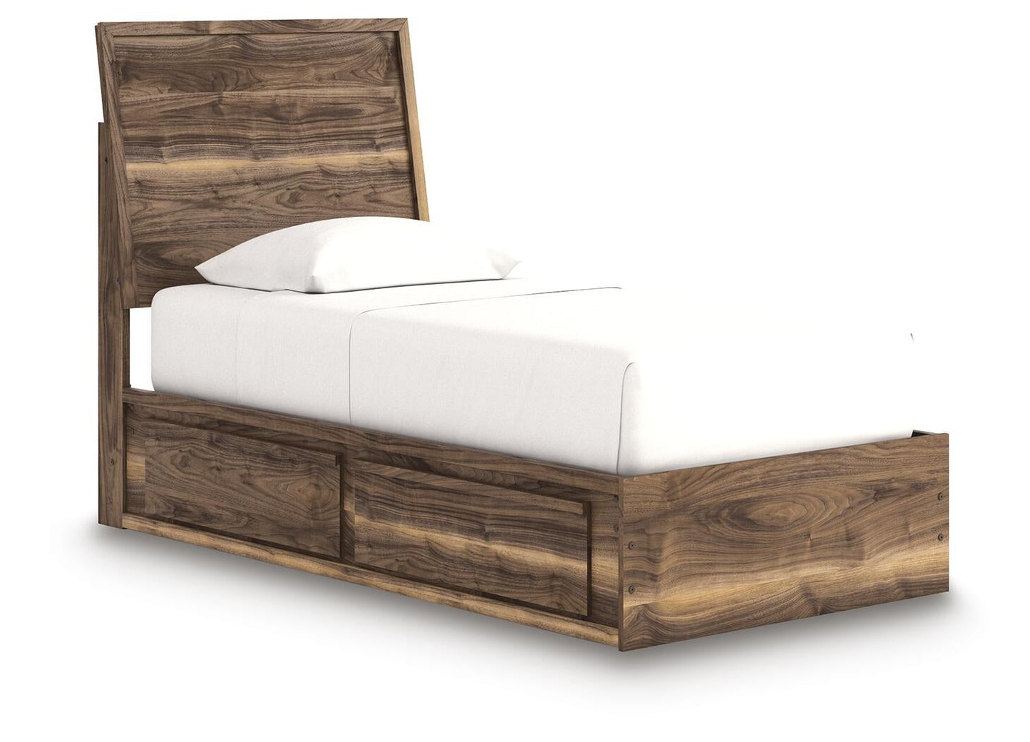 Cama individual con paneles y espacio de almacenamiento Chirason