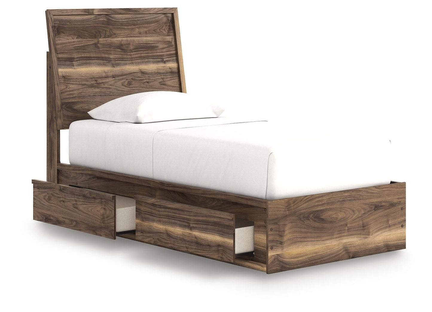 Cama individual con paneles y espacio de almacenamiento Chirason