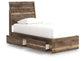 Cama individual con paneles y espacio de almacenamiento Chirason