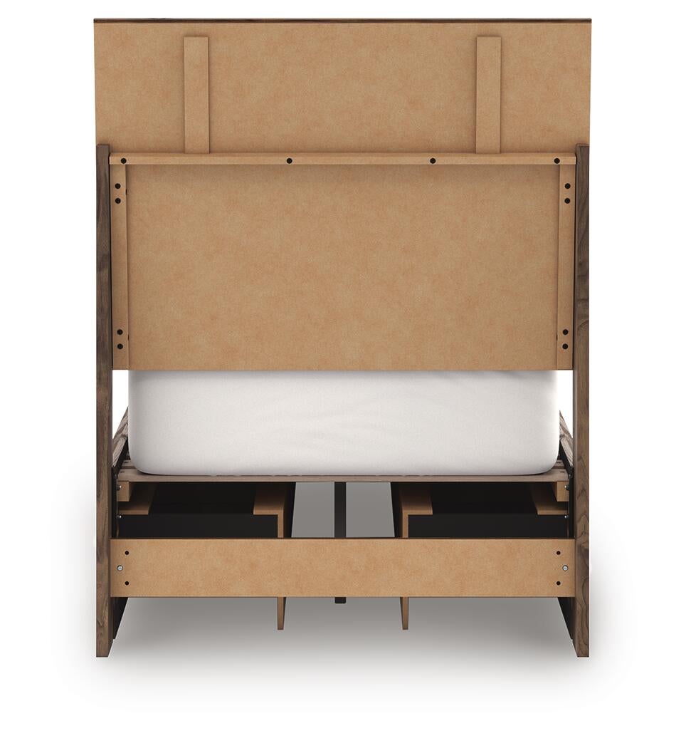 Cama individual con paneles y espacio de almacenamiento Chirason