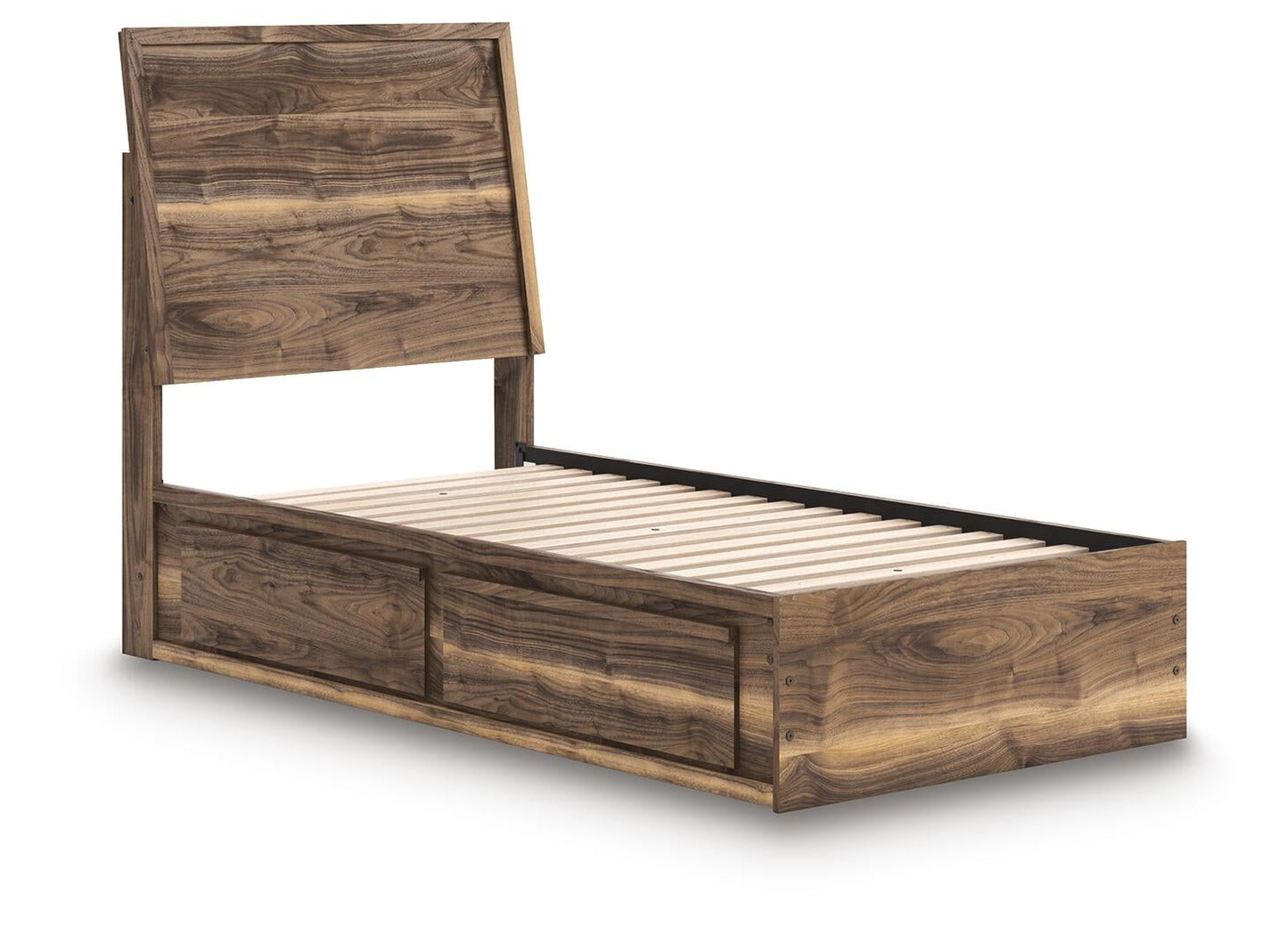 Cama individual con paneles y espacio de almacenamiento Chirason