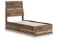 Cama individual con paneles y espacio de almacenamiento Chirason
