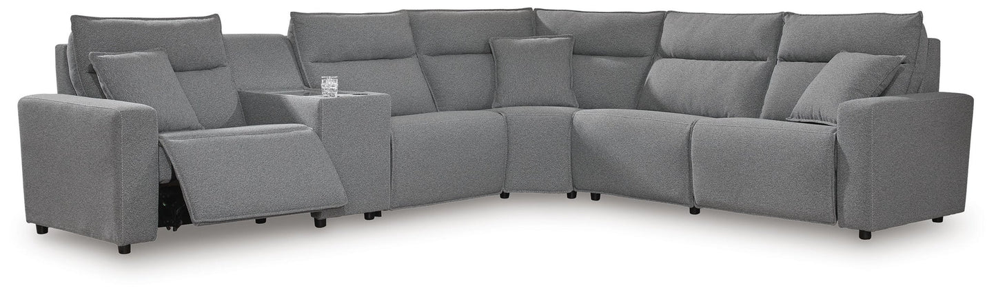 Seccional reclinable ModMax II de 6 piezas con consola