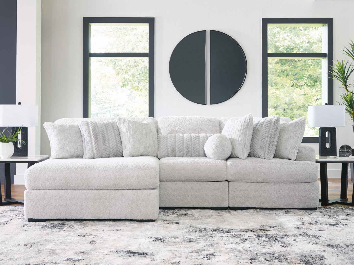 Seccional de 3 piezas Cuddle Plush con chaise longue