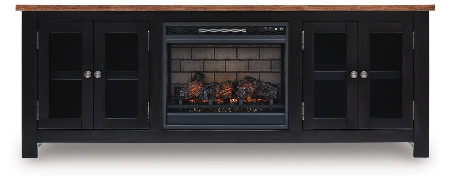 Mueble para TV Wildenauer de 76" con chimenea eléctrica