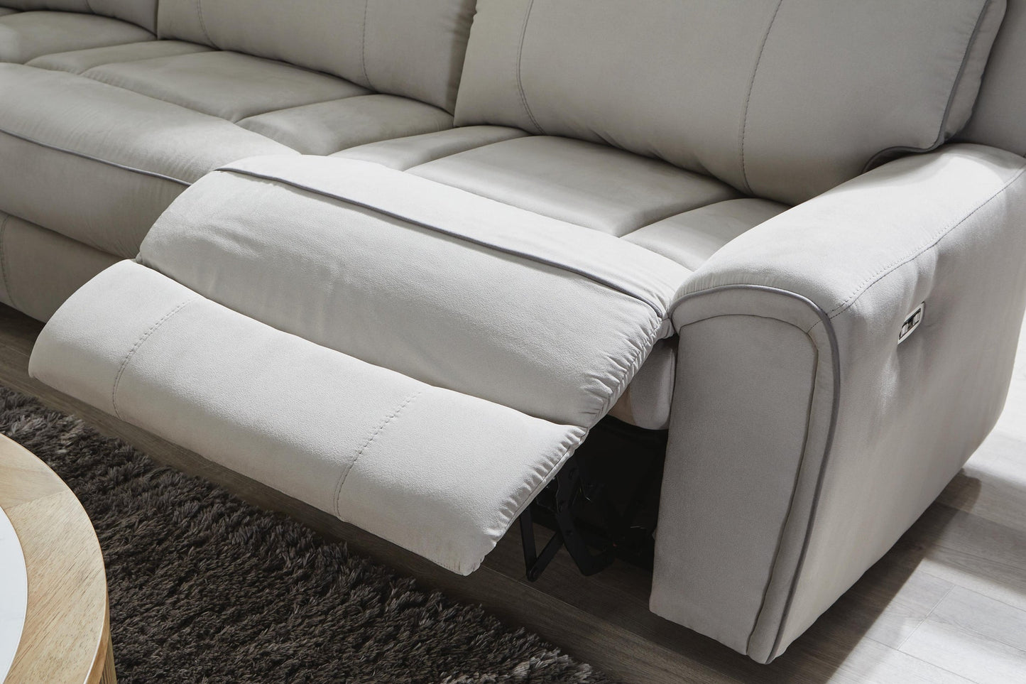 Sofá reclinable seccional de 6 piezas Social Pointe con consola de almacenamiento