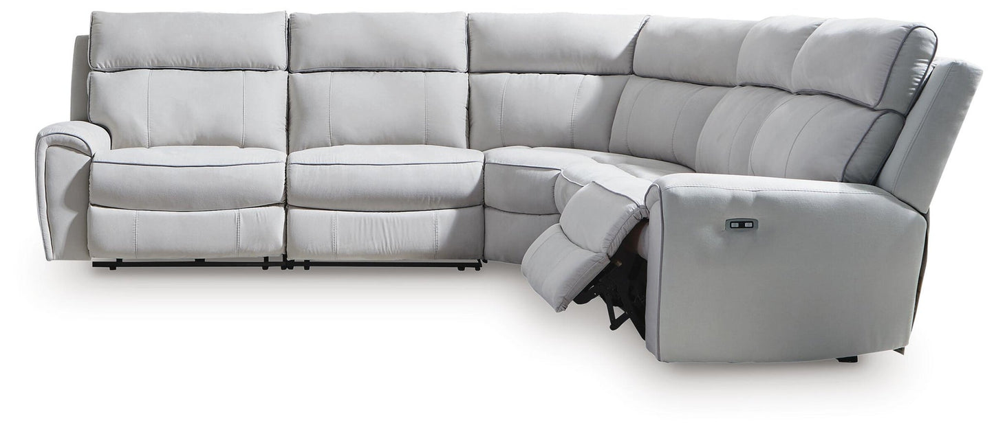 Seccional reclinable eléctrico de 5 piezas Social Pointe