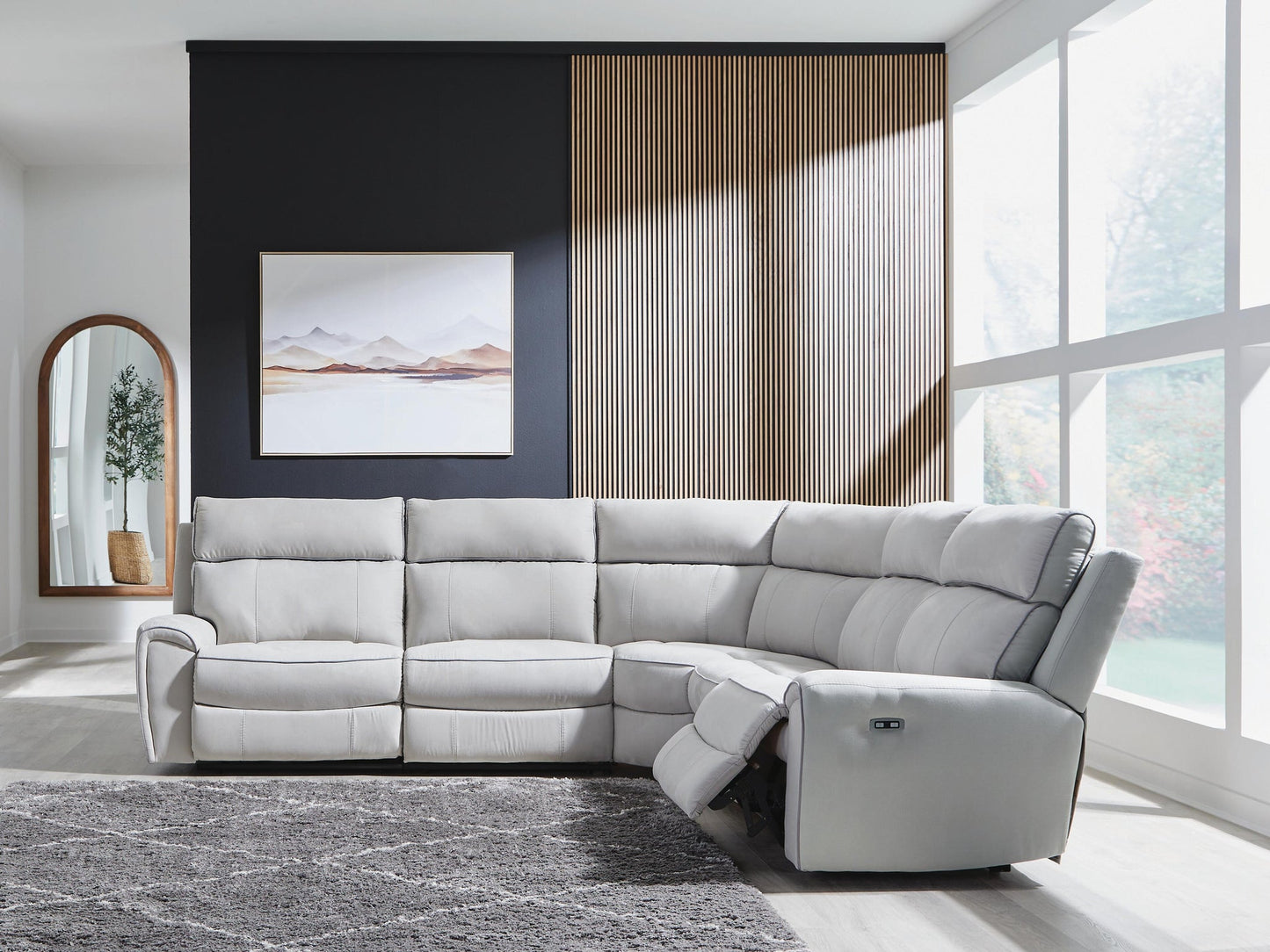 Seccional reclinable eléctrico de 5 piezas Social Pointe