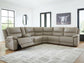 Seccional reclinable Narwhal Place de 6 piezas con consola de almacenamiento