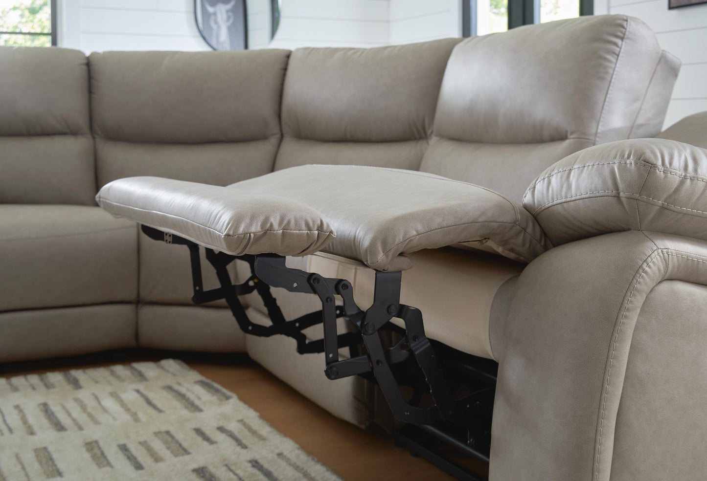 Seccional reclinable Narwhal Place de 6 piezas con consola de almacenamiento