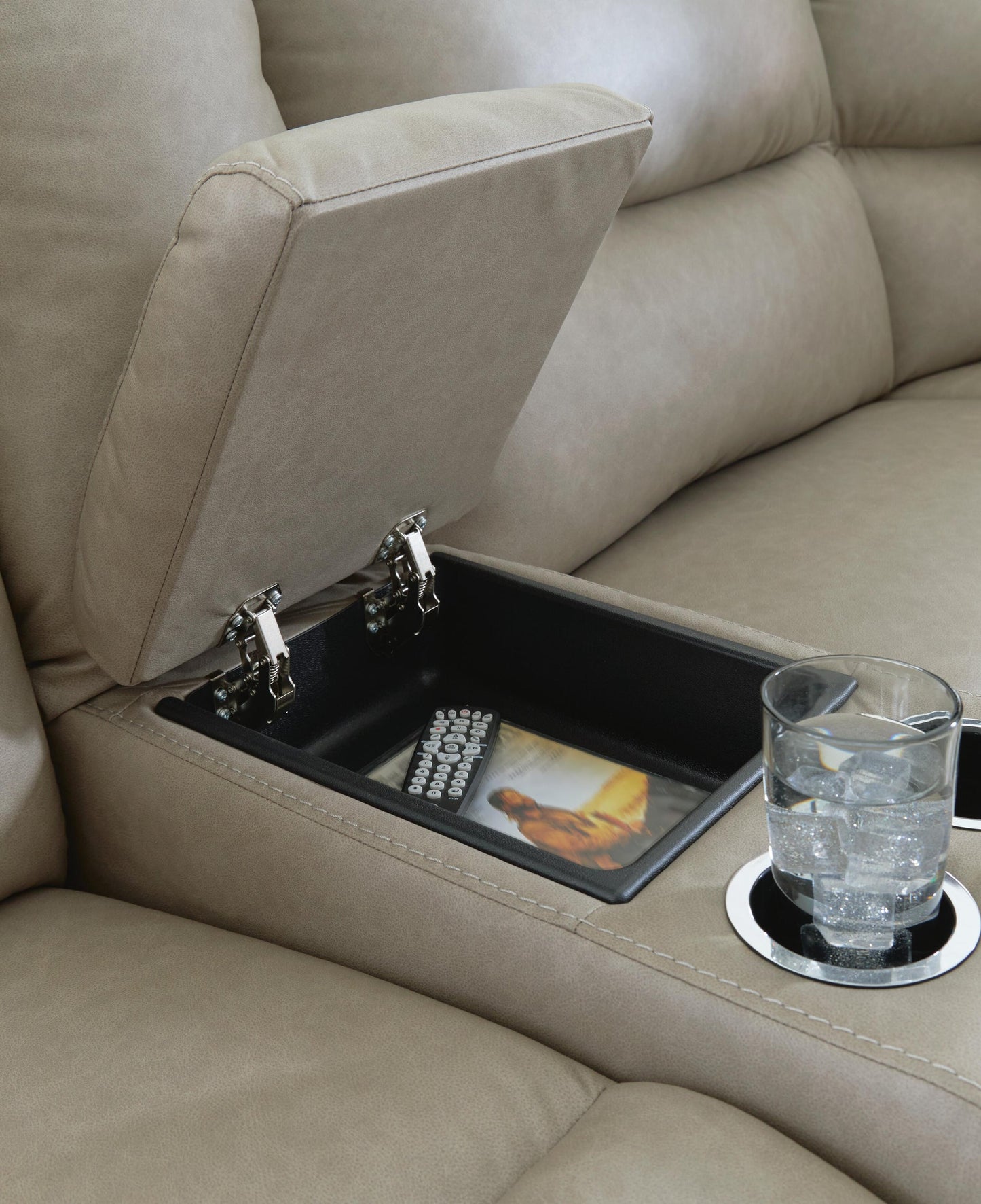 Seccional reclinable Narwhal Place de 6 piezas con consola de almacenamiento