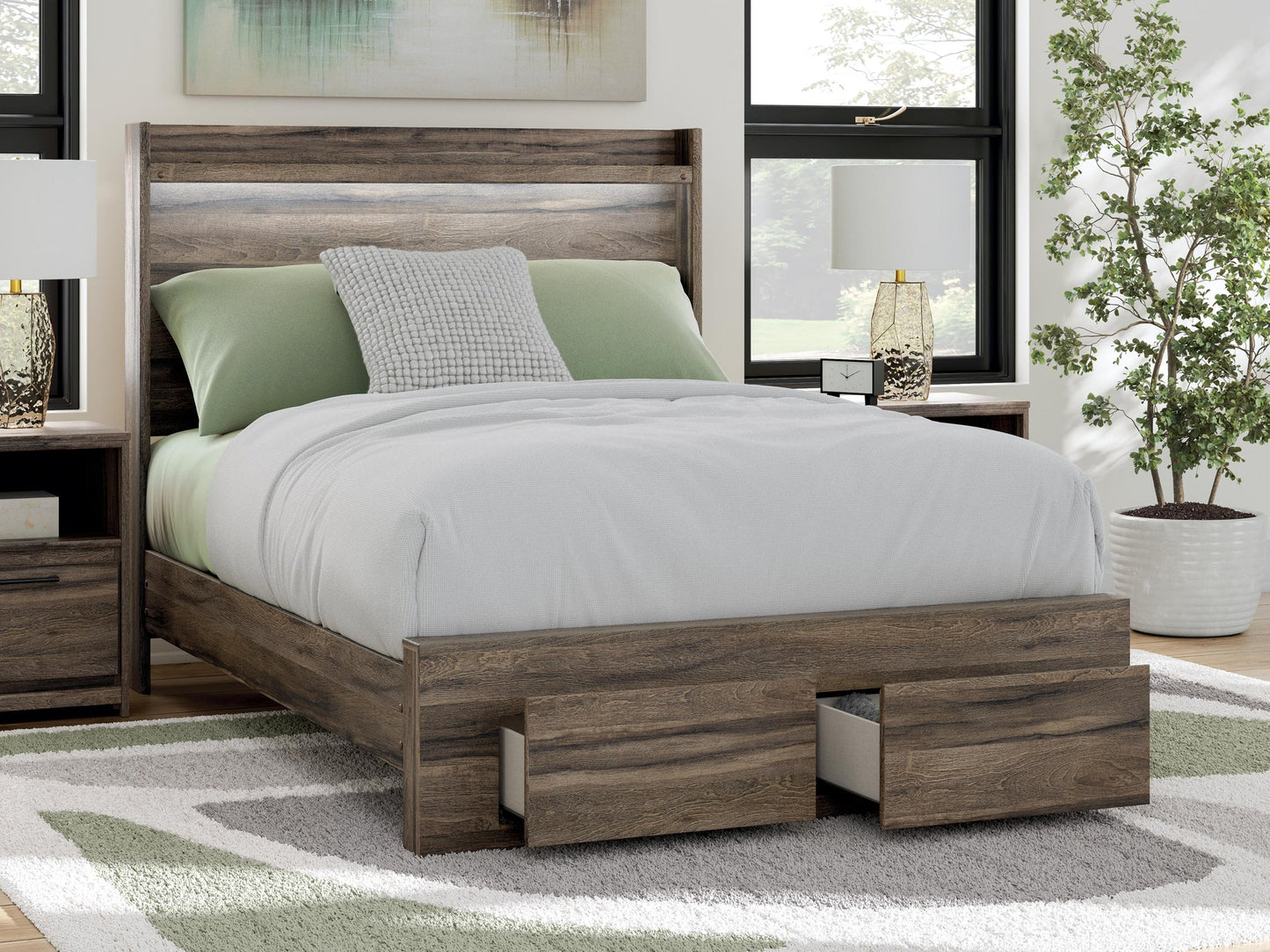 Cama de almacenamiento con paneles completos Elbrim