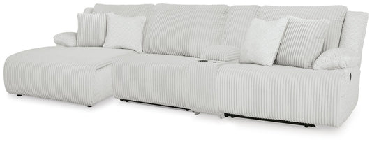 Seccional reclinable de 4 piezas de primer nivel con chaise longue