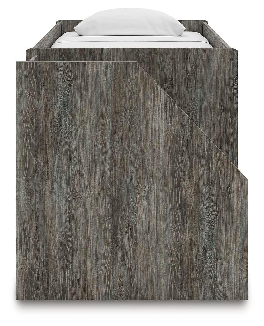 Cama alta individual Frandern con cajón de almacenamiento
