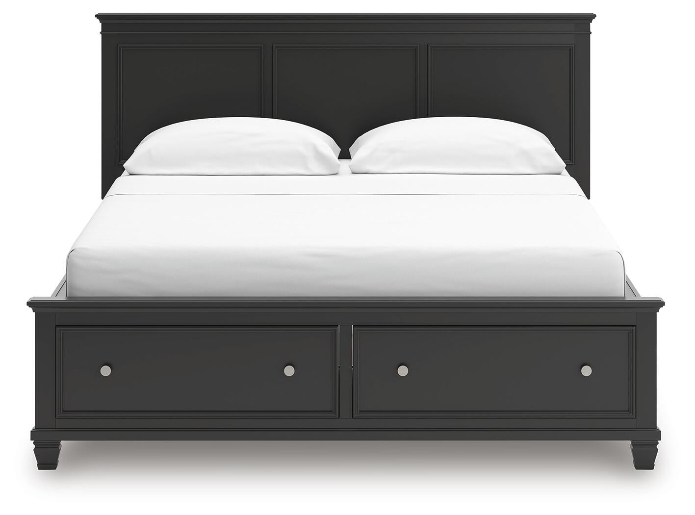 Cama California King con almacenamiento y paneles Lanolee