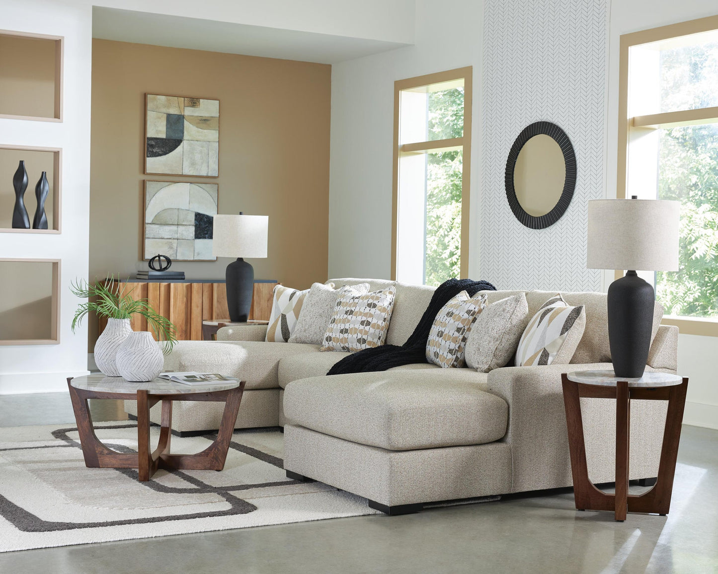 Seccional de 3 piezas con chaise longue doble Laurelgrove
