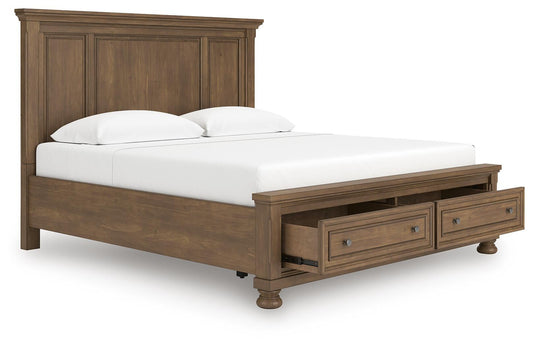 Cama Feddinger King con almacenamiento y paneles