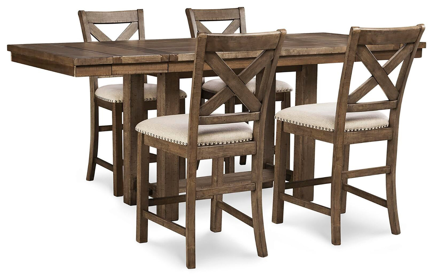 Mesa de comedor de altura de mostrador Moriville y 4 taburetes