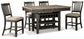 Mesa de comedor de altura de mostrador Tyler Creek y 4 taburetes