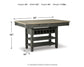 Mesa de comedor de altura de mostrador Tyler Creek y 4 taburetes