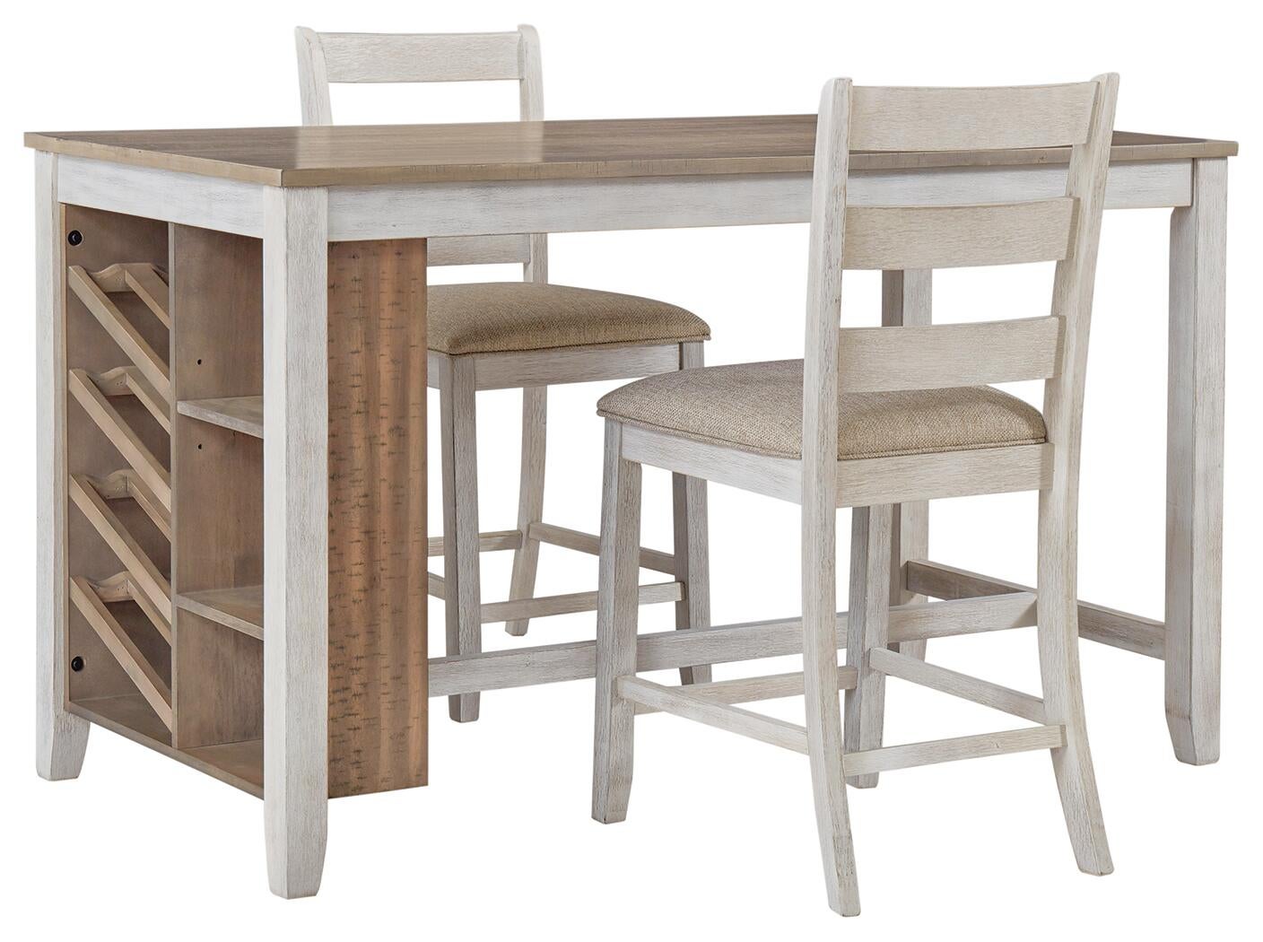 Mesa de comedor Skempton de altura de mostrador y dos taburetes