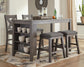 Mesa de comedor alta Caitbrook y 4 taburetes