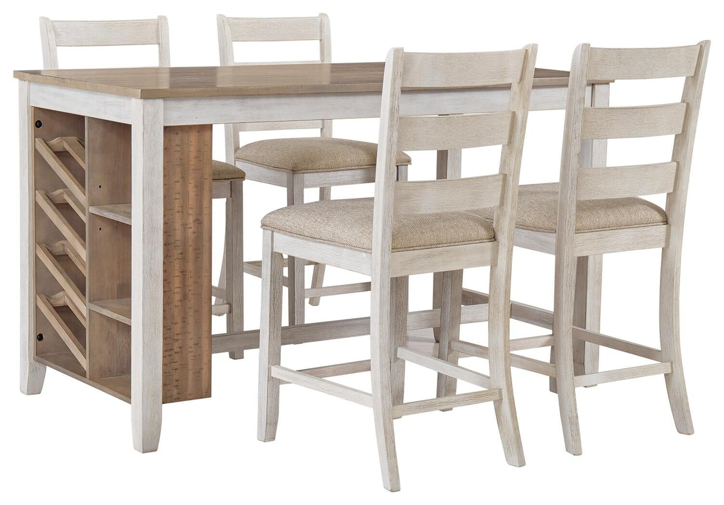 Mesa de comedor Skempton de altura de mostrador y 4 taburetes