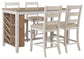 Mesa de comedor Skempton de altura de mostrador y 4 taburetes