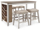 Mesa de comedor Skempton de altura de mostrador y 4 taburetes