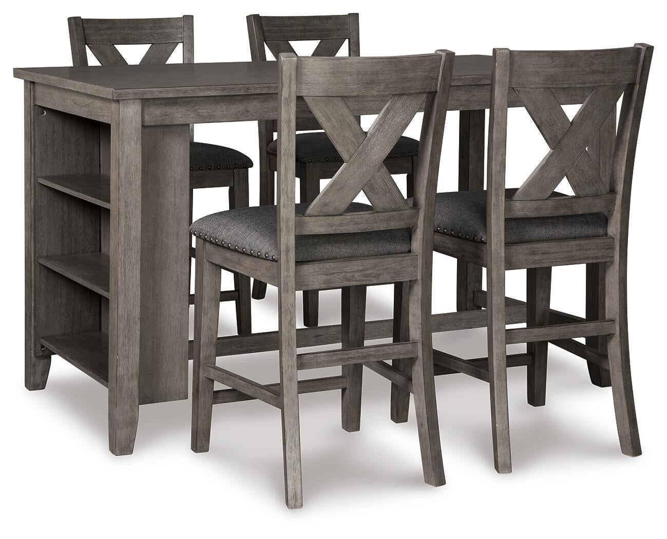 Mesa de comedor alta Caitbrook y 4 taburetes