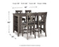 Mesa de comedor alta Caitbrook y 4 taburetes