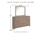 Cama Culverbach con paneles completos y tocador con espejo