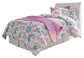 Cabecero de cama Anarasia Twin con tocador, cómoda y mesita de noche con espejo