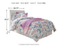 Cabecero de cama Anarasia Twin con tocador, cómoda y mesita de noche con espejo