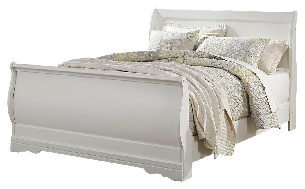 Cama Anarasia Queen tipo trineo con tocador con espejo