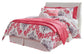 Cabecero de cama Anarasia con diseño de trineo, cómoda con espejo y mesita de noche