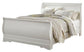 Cama Anarasia Queen tipo trineo con tocador con espejo, cómoda y mesita de noche