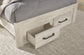 Cama Cambeck de tamaño completo con dos cajones y tocador con espejo