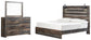 Cama Drystan King con paneles y tocador con espejo