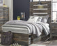 Cama doble con paneles Drystan y tocador con espejo