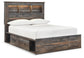 Cama con estantería completa Drystan con 4 cajones y tocador con espejo