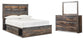 Cama con estantería completa Drystan con 4 cajones y tocador con espejo