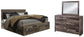 Cama Derekson King con 4 cajones y tocador con espejo