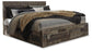 Cama Derekson King con 4 cajones y tocador con espejo